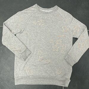 Lauren Moshi girls Gray Sweatshirt with gold foil stars size 10